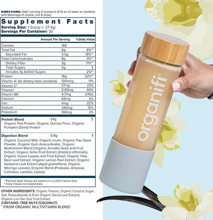 Organifi Complete Protein Vanilla Flavor - Organic Vegan Plant Based Protein Powder with Digestive Enzymes - 30 Day Supply - No Soy, Dairy, or Gluten Gsupps Australia