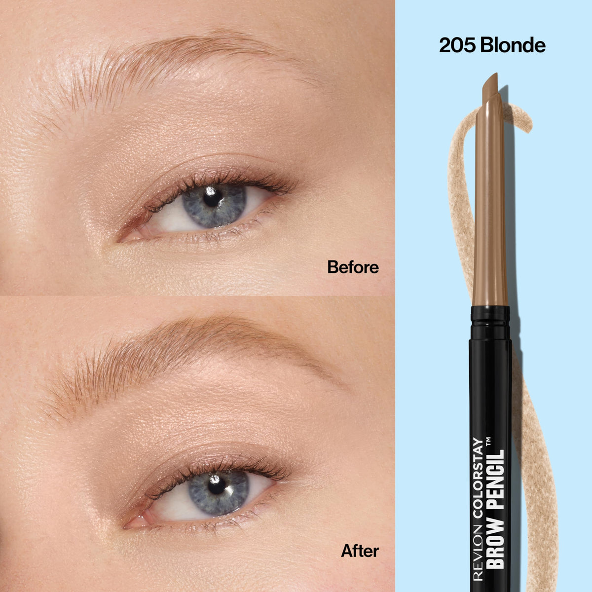 Revlon ColorStay Brow Pencil, 205 Blonde, 0.021 oz REVLON