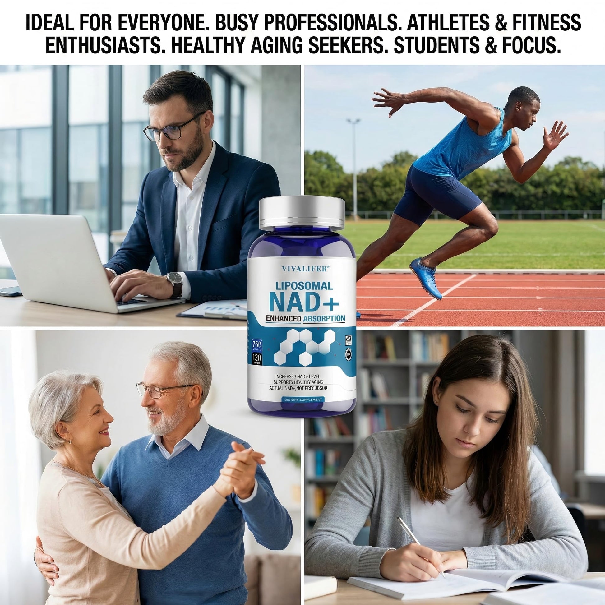 Liposomal NAD+ Supplement 750mg - 120 Capsules NMN Alternative Superior Absorption & Bioavailability -True Nicotinamide Adenine Dinucleotide for Cellular Energy, DNA Repair Support & Healthy Aging DQQI buy australia supplements