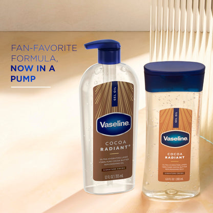Vaseline Cocoa Radiant Body Gel Oil for Glowing Skin with Cocoa Butter 12oz Vaseline