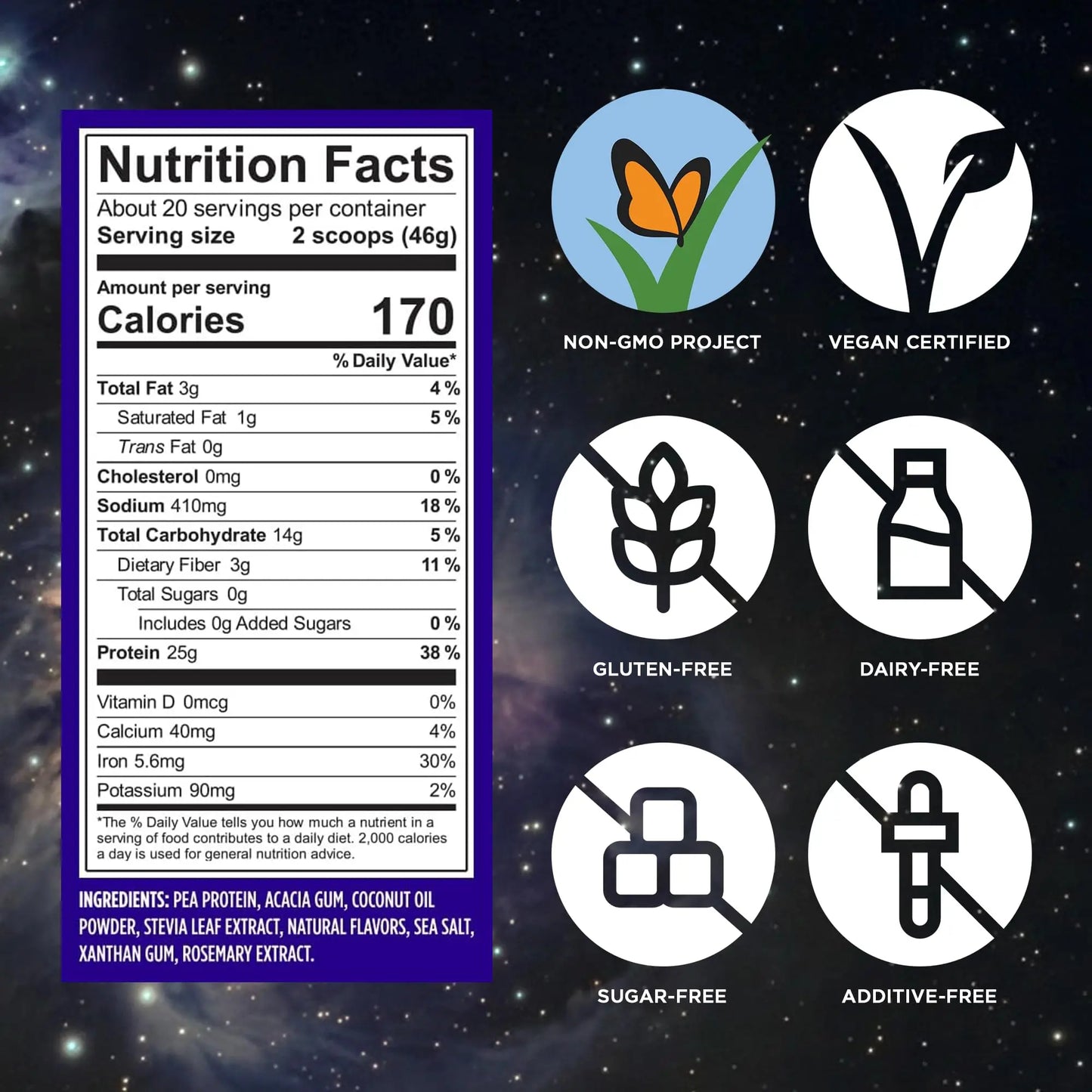 Vega Essential Protein – 25g Plant Based Protein Powder, Creamy Vanilla, Vegan for a Dairy-Free Vanilla Shake – Large Tub, 32.5oz (20 Servings) Vega