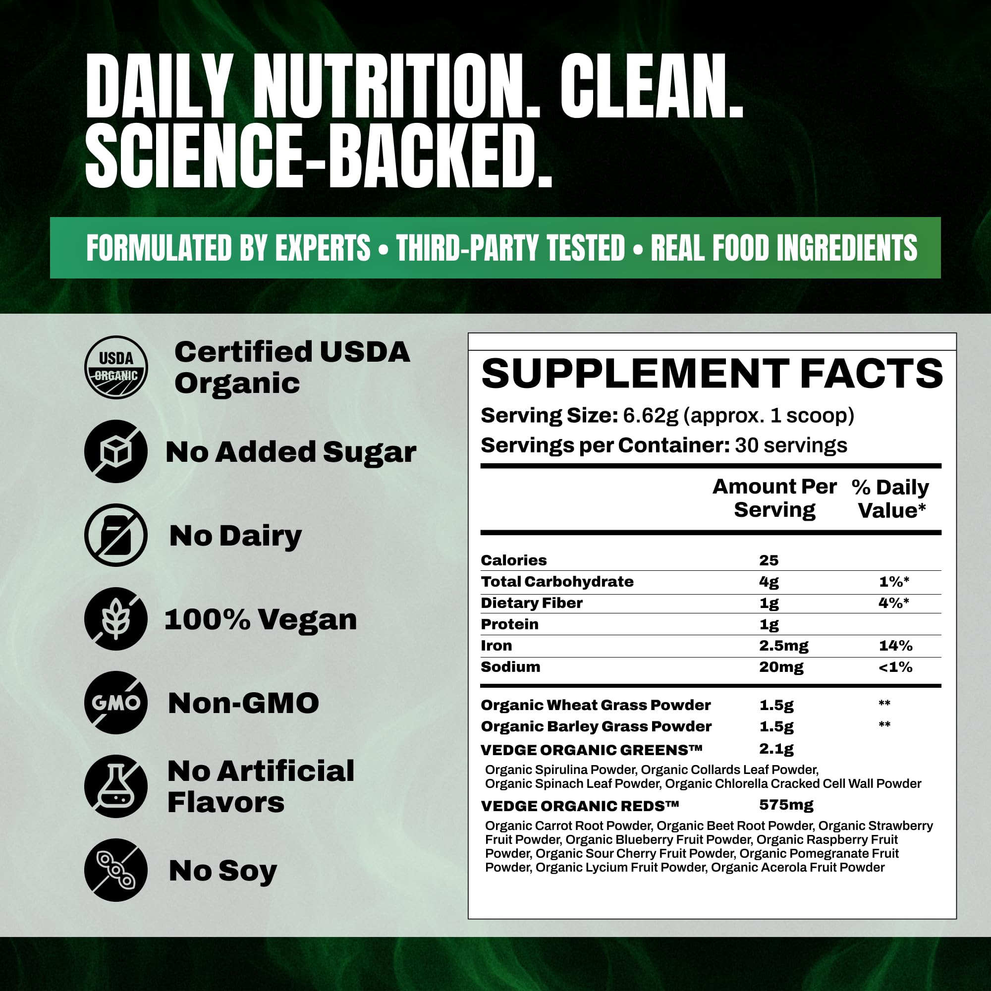 VEDGE Nutrition Organic Greens - Vegan Plant-Based Greens Superfood Powder - Drink Mix for Energy, Antioxidants & Recovery - Full Spectrum Greens for Athletes - 30 Servings - Mixed Berry Flavor VEDGE buy australia supplements