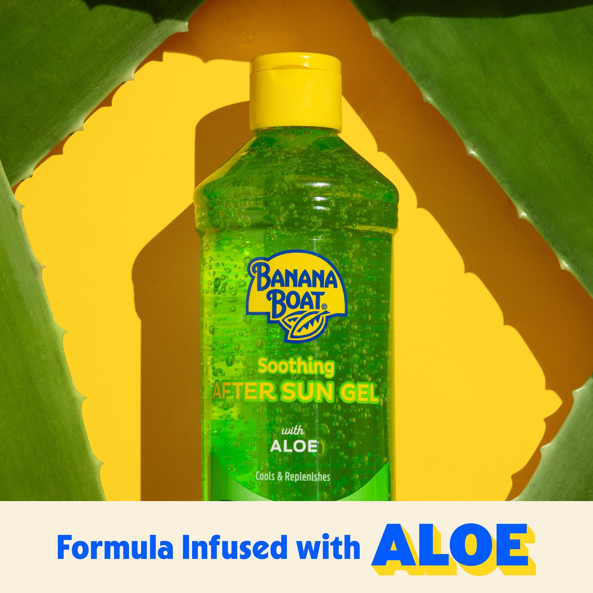 Banana Boat Soothing After Sun Gel with Aloe Twin Pack | Aloe Vera Gel, Sunburn Relief, After Sun Care, 16 fl oz each Banana Boat
