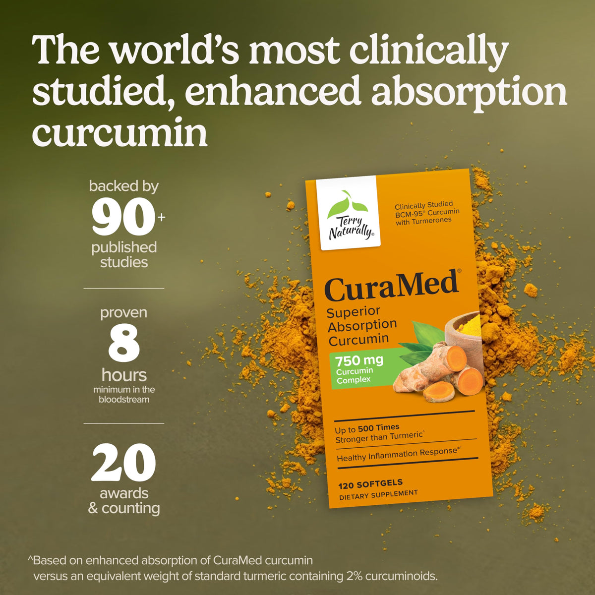 Terry Naturally CuraMed 750 mg - Antioxidant Supplement for Brain & Heart Health Support - Supplement with High-Potency Curcumin Complex - Kidney, Liver Terry Naturally