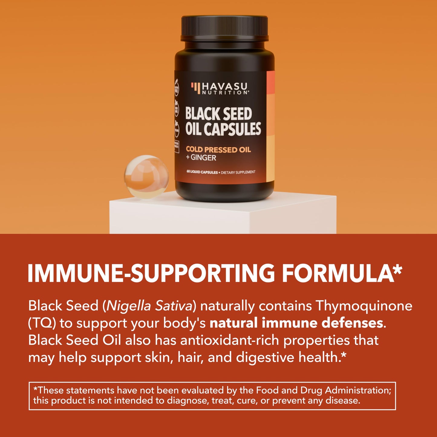 Black Seed Oil Capsules, Vegan, Non-GMO, Cold-Pressed Nigella Sativa, 90ct | 1500mg Per Serving Black Cumin Supplement for Skin Health, Immune Function, and Digestive Health, Unflavored, 30 Servings Gsupps Australia