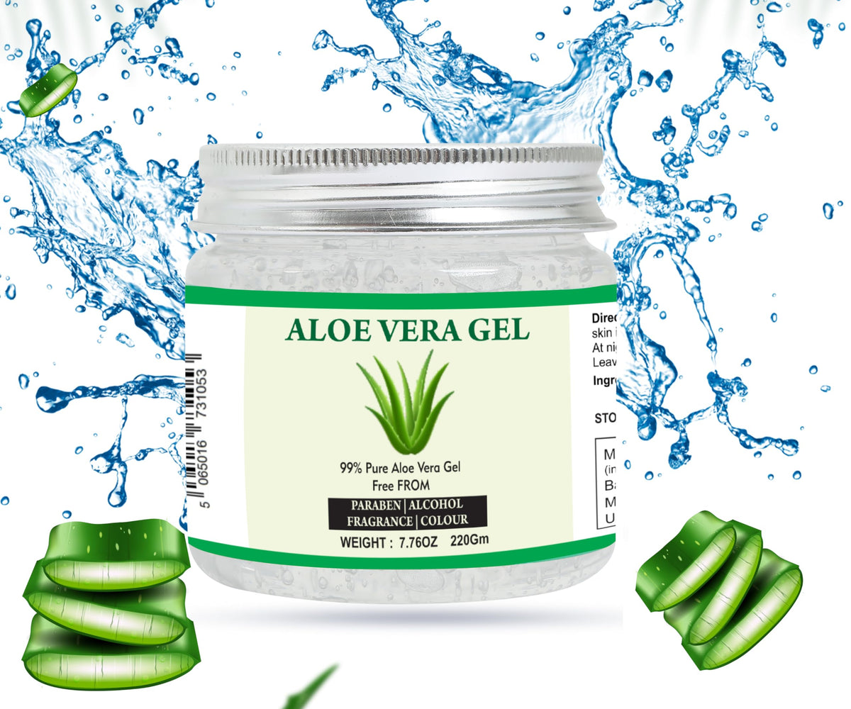 Raslok Aloe Vera Gel | 99% Pure Natural Aloe Gel | For Moisturizing Face Skin & Hair Care,Durable Moisturizing Hydrating Soothing | Non-Sticky (7.76 oz) Raslok