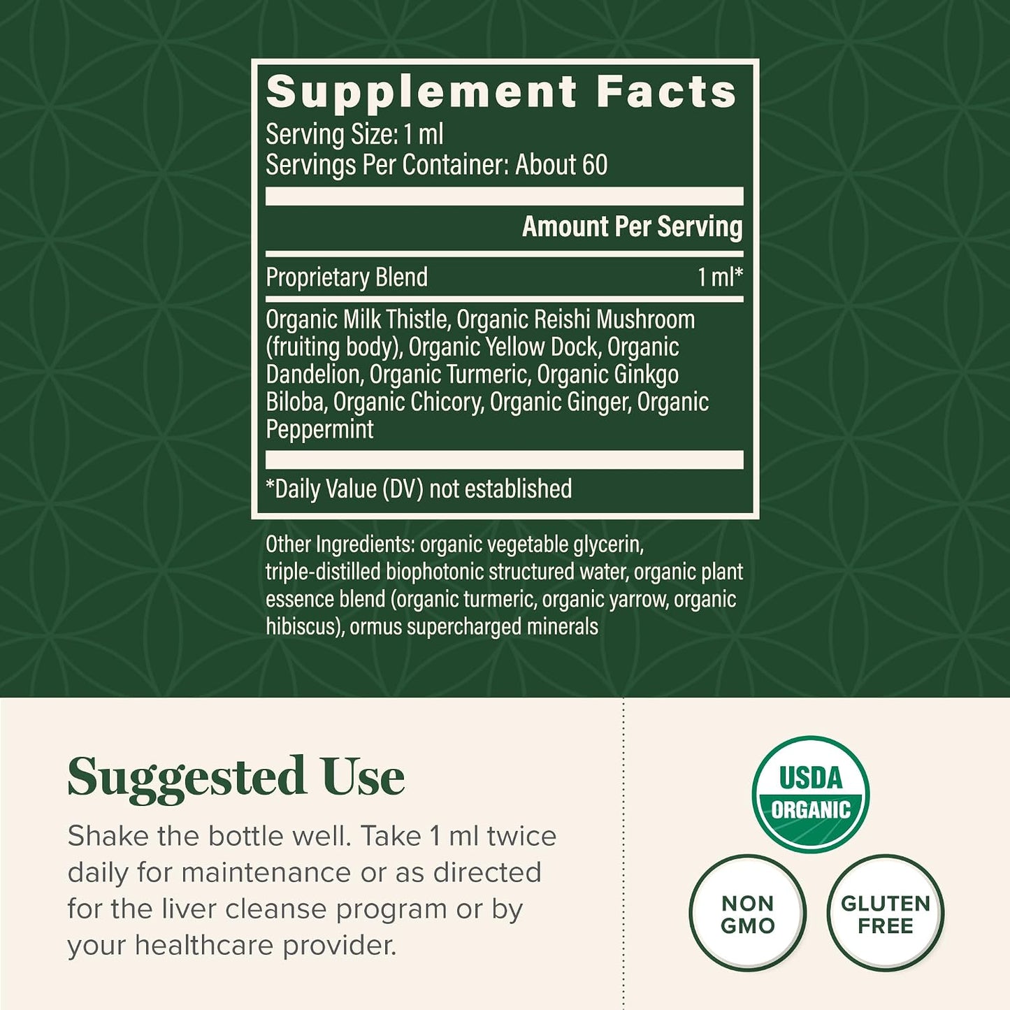 Global Healing Center - Liver Health - Organic Milk Thistle Supplement for Detox & Gallbladder Support - Dandelion Root Supplement for Cleanse & Repair (2 Fl Oz)