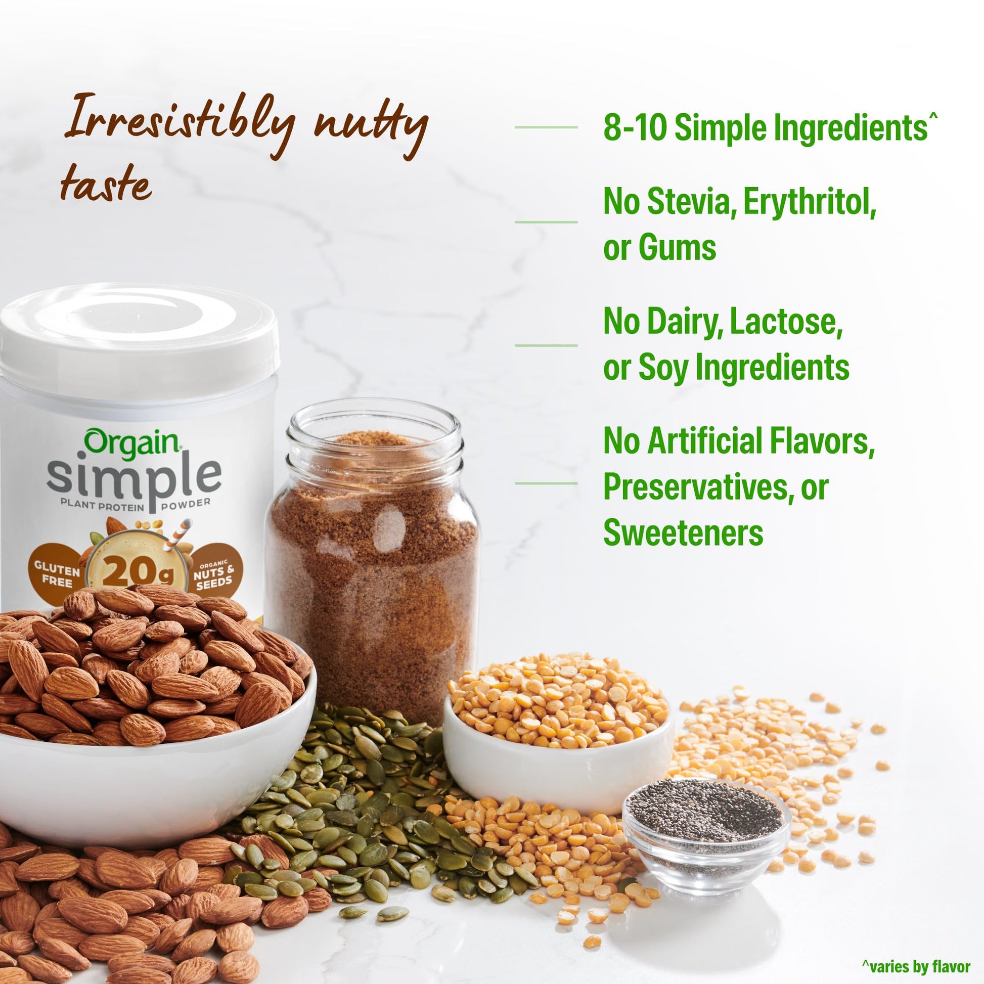Orgain Organic Simple Vegan Protein Powder, Peanut Butter - 20g Plant Based Protein, With less Ingredients, No Artificial Sweeteners, Gluten Free, No Dairy or Lactose, 1.25 lb (Packaging May Vary) Orgain buy australia supplements