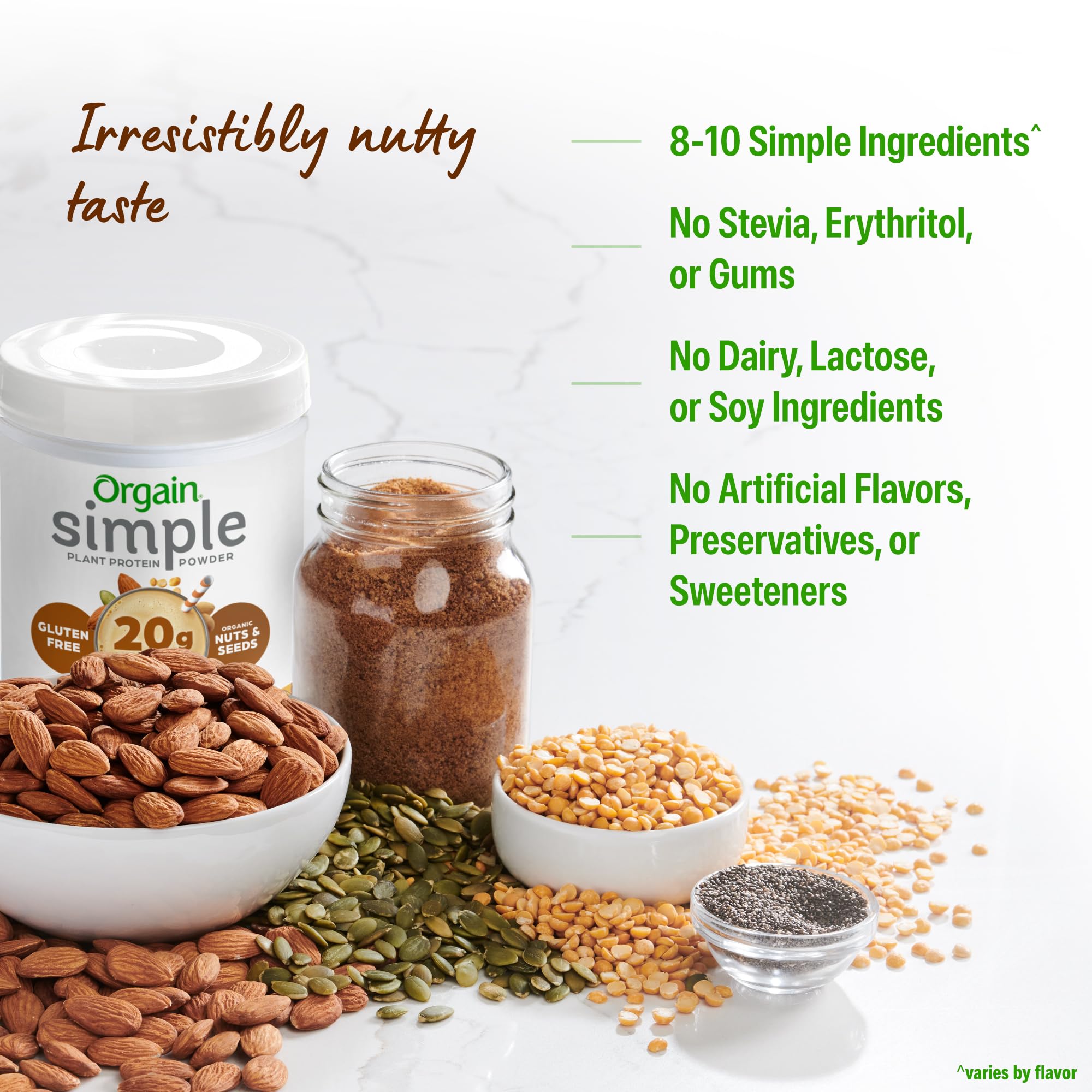 Orgain Organic Simple Vegan Protein Powder, Peanut Butter - 20g Plant Based Protein, With less Ingredients, No Artificial Sweeteners, Gluten Free, No Dairy or Lactose, 1.25 lb (Packaging May Vary) Orgain buy australia supplements