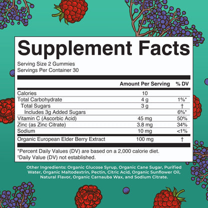 MaryRuth Organics Kids Immune Support Gummies | USDA Organic | Vitamin C, Zinc, and Elderberry Gummies for Kids| Immune Support for Ages 4+ | Vegan MARYRUTH'S