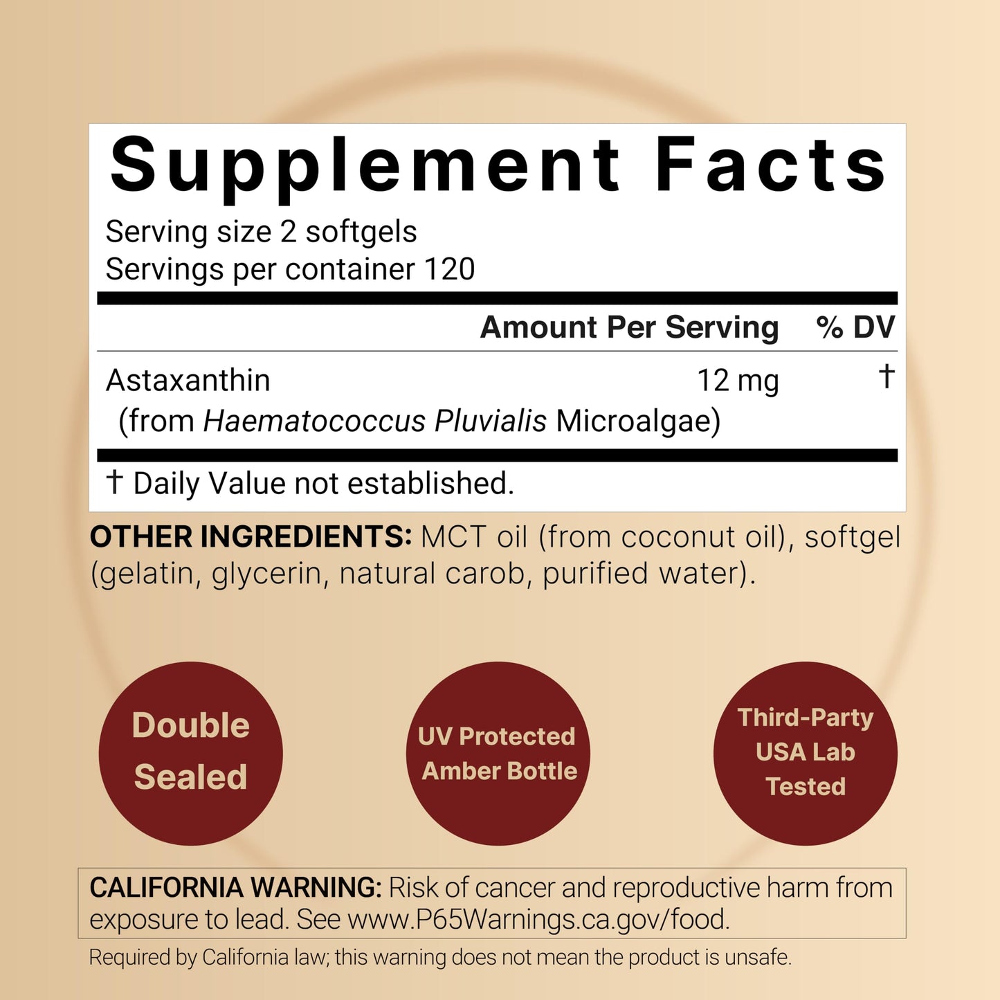 NatureBell Maximum Strength Astaxanthin 12mg, 240 Softgels - 4 Month Supply - Natural Antioxidant from Haematococcus dailyvitalstore