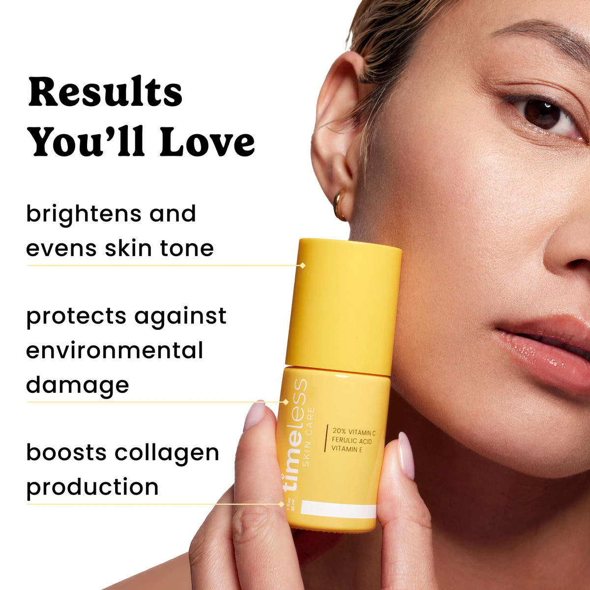 Timeless Skin Care Vitamin C Serum with Vitamin E & Ferulic Acid - Brightening Serum - for Oily & Dry Skin - Fragrance-Free - 1 oz Timeless Skin Care