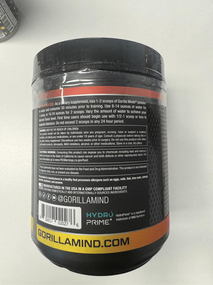 Gorilla Mode Pre Workout - Massive Pumps · Laser Focus · Energy · Power - L-Citrulline, Creatine, L-Tyrosine, Betaine, Hydroprime®, Alpha-GPC, 400mg Caffeine, Huperzine A - 792g (Rocket Frost)