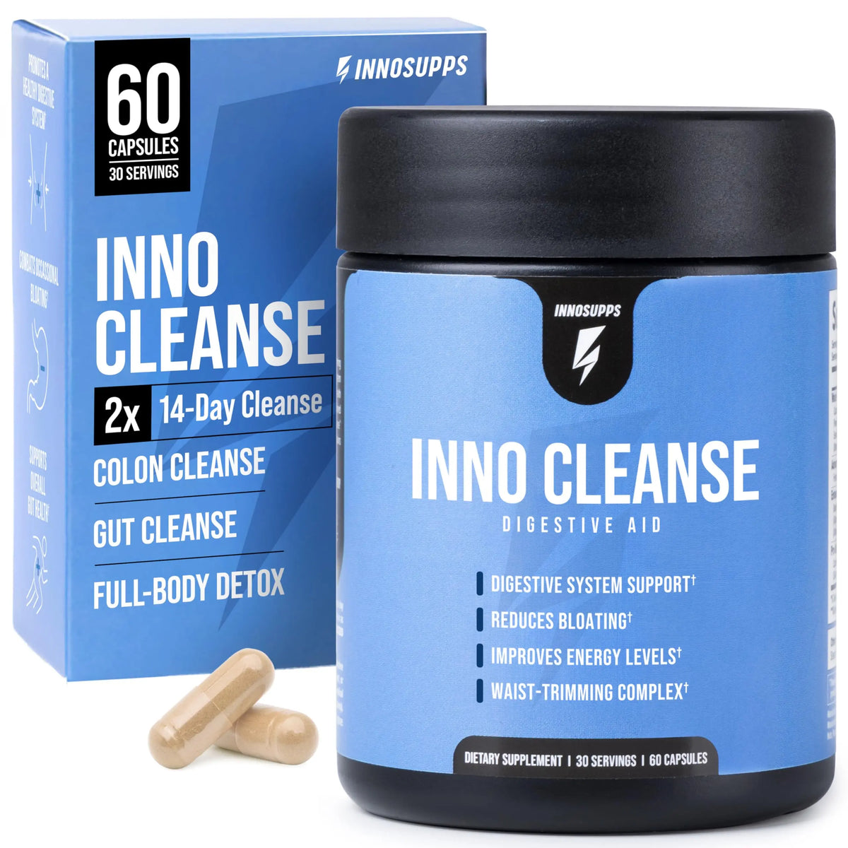 InnoSupps Inno Cleanse 14 Day Colon & Detox Flush, Waist Trimming Complex, Gut Cleanse, Digestive System Support, Stool Softener & Reduced Bloating InnoSupps