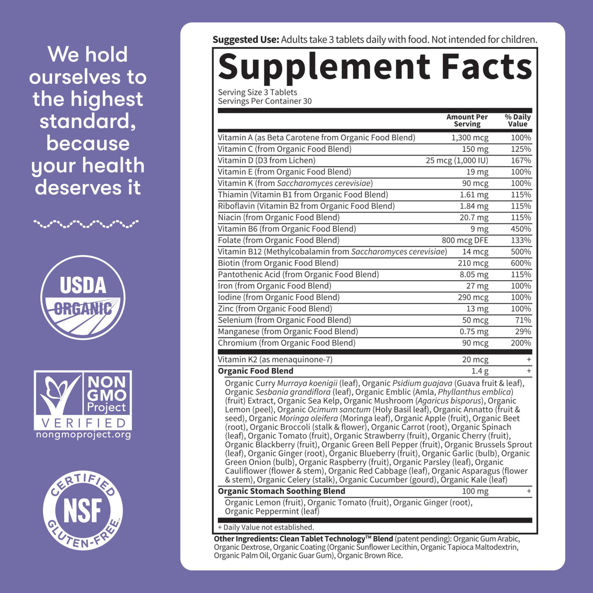 Garden of Life Organics Prenatal Multivitamin with Folate, B6, B12, D3 & Iron – Prenatal Vitamins for Women with Energy Metabolism Support for Healthy Fetal Development Garden of Life