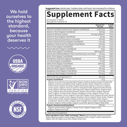 Garden of Life Organics Prenatal Multivitamin with Folate, B6, B12, D3 & Iron – Prenatal Vitamins for Women with Energy Metabolism Support for Healthy Fetal Development Garden of Life