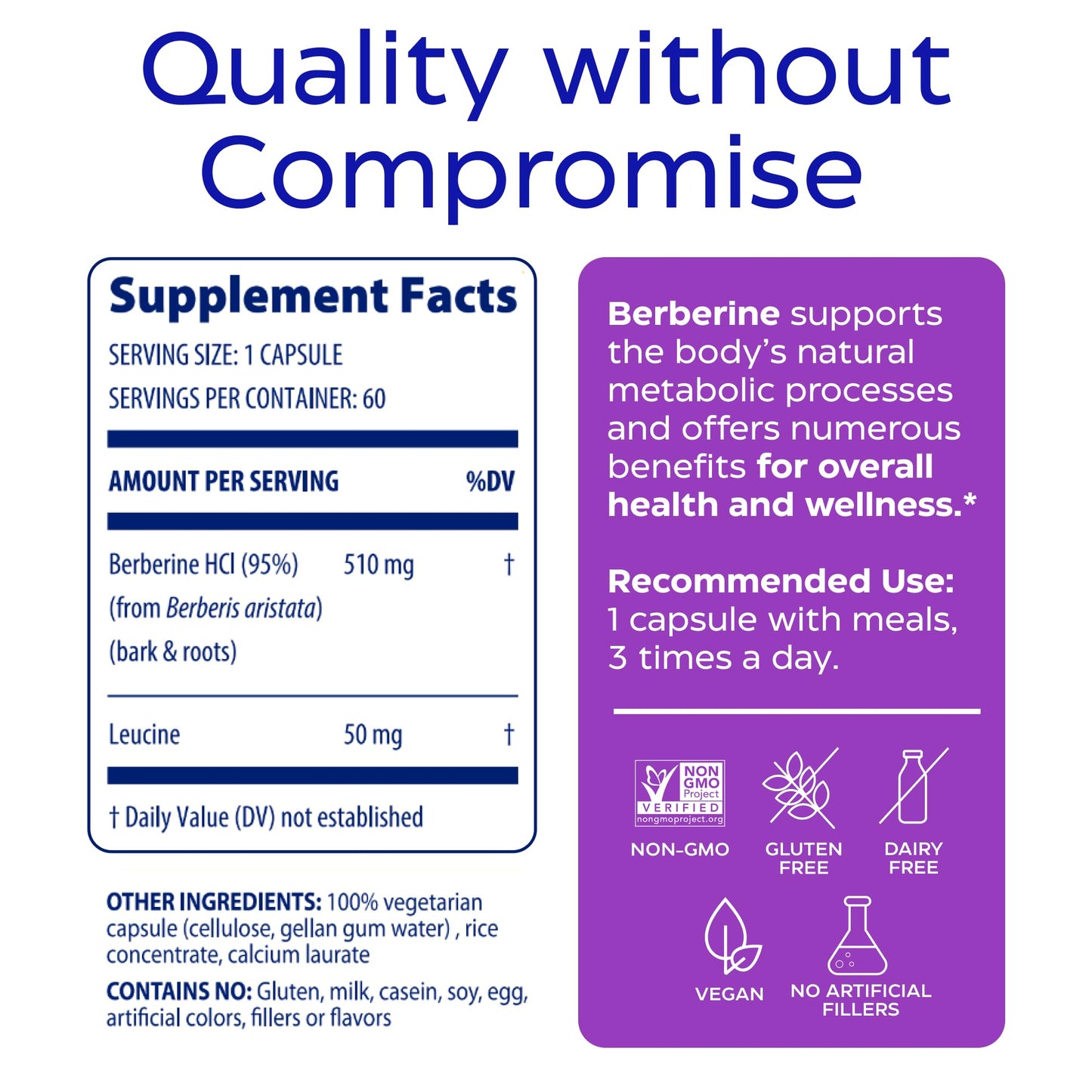 Enzymedica Berberine HCl Supplement 510 mg - Berberine Capsules for Men & Women, Natural Metabolic Health Support, Vegan, Gluten Free, Non-GMO - 120 Targeted Release Caps Gsupps Australia