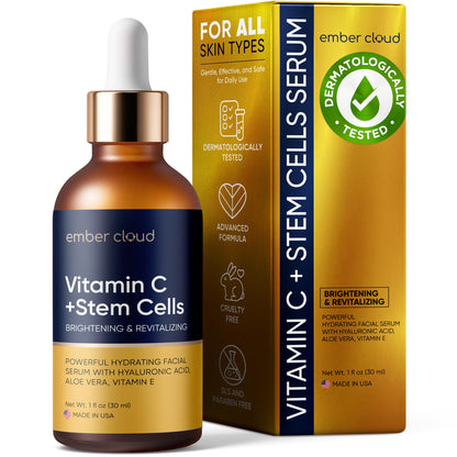 Ember Cloud Vitamin C Serum for Face with Stem Cells & Hyaluronic Acid 1 Oz Ember Cloud
