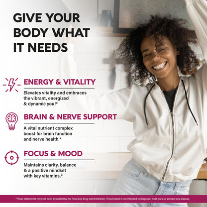 USDA Organic Vitamin B-Complex B5 Pantothenic Acid | B12 Methylcobalamin | B1 Thiamine | B6 Pyridoxine | B7 Biotin | B9 Folic | B3 Niacinamide NUTRAHARMONY