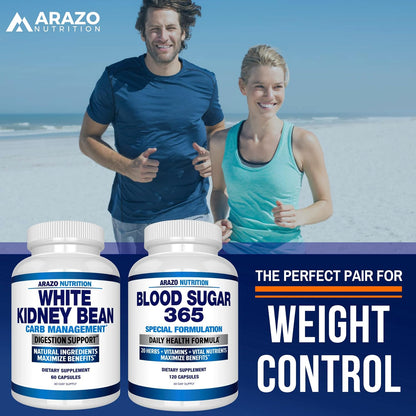 Arazo Nutrition White Kidney Bean Extract - 100% Pure Carb Blocker and Fat Absorber for Weight Support - Intercept Carbs Gsupps Australia
