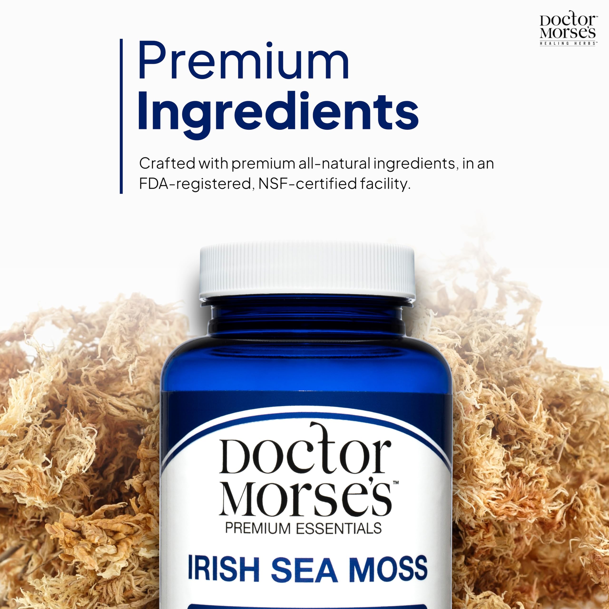 Irish Sea Moss Advanced Supplement Capsules 1500mg, Ultra Potent Seamoss Advanced with Bladderwrack & Burdock Root, Made in FDA-Registered, NSF-Certified Facility, Overall Health Support, 90 Capsules Doctor Morse's buy australia supplements