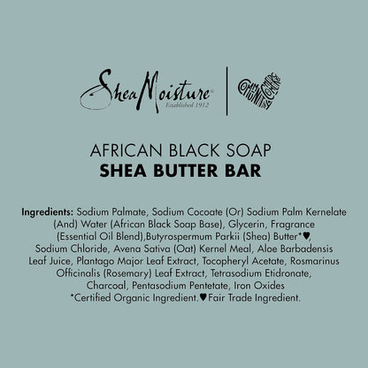 SheaMoisture Bar Soap for Troubled Skin African Black Soap Cleanser with Shea Butter 8 oz Shea Moisture