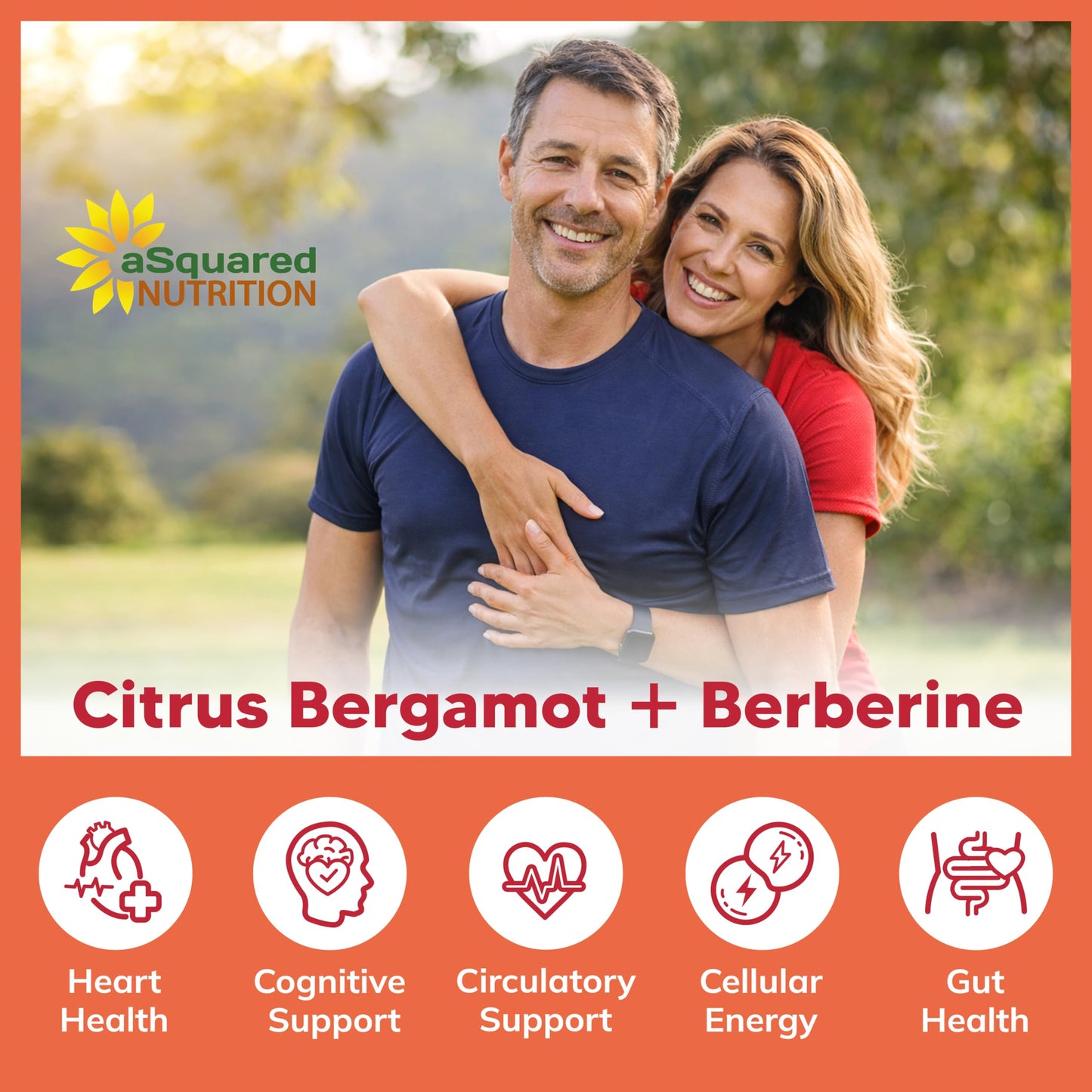 aSquared Nutrition Citrus Bergamot with Berberine Supplement - 1400mg Per Serving Max Strength Complex - 120 Capsules - Supports Cardiovascular Health aSquared Nutrition