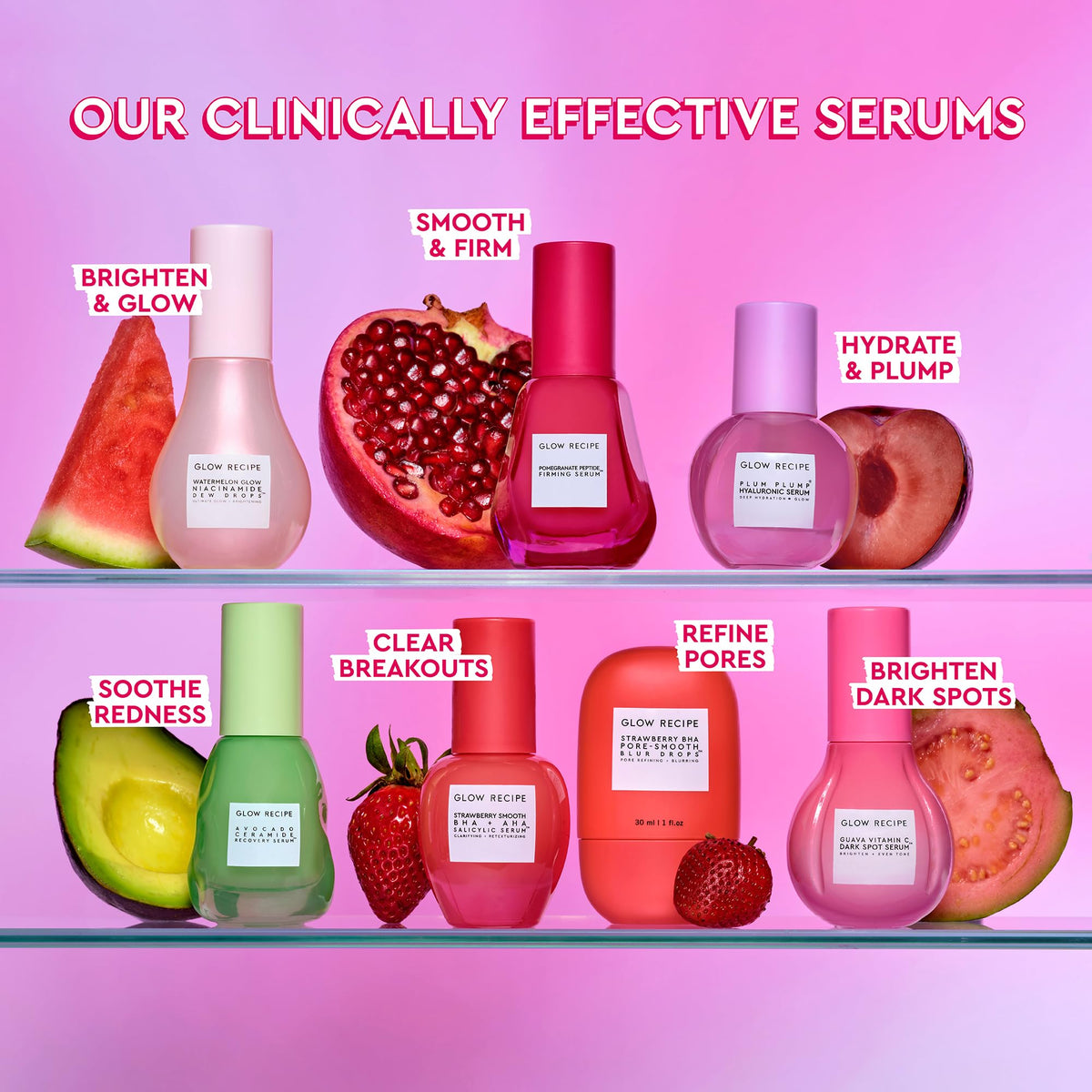 Glow Recipe Plum Plump Hyaluronic Acid Serum, Hydrating + Plumping Face Serum, Korean Serum with Vitamin B5, Barrier Support + Antioxidants, Vegan (30ml) Glow Recipe