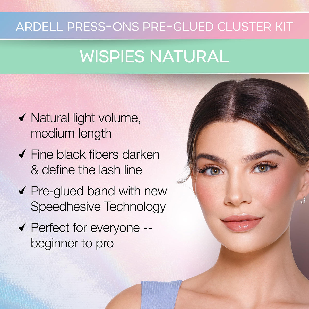 Ardell Press On Lashes Wispies Natural Pre Glued Lash Clusters, 60 ct Ardell
