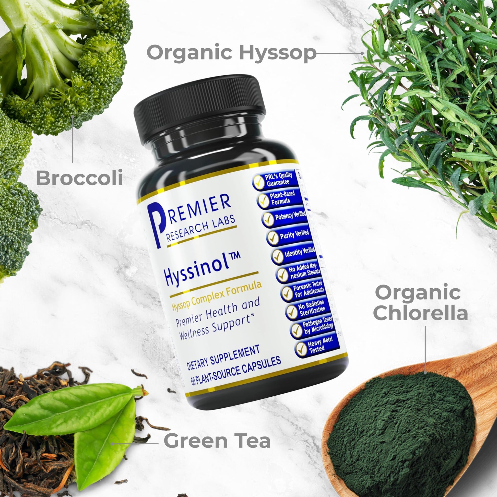Premier Research Labs Hyssinol - Hyssop Herb, Hyssop Capsules, Wellness Pills with Organic Hyssop Dry Herb, Dietary Supplement with Green Tea, Antioxidant Support - 60 Vegetarian Capsules Premier Research Labs buy australia supplements