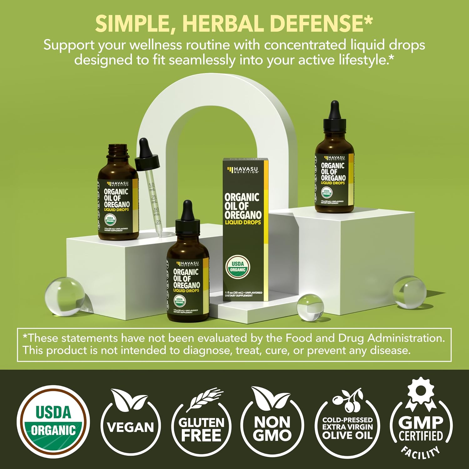 Organic Oil of Oregano Drops, 200 Servings, 1 Fl Oz High Strength Carvacrol | Oregano Oil Liquid Drops for Daily and Seasonal Immune Support, 6 Month Supply, Alcohol Free, Non-GMO, USDA Certified, Vegan Gsupps Australia