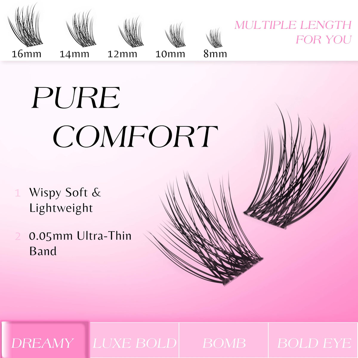 VEYESBEAUTY Dreamy Lash Clusters Newbie's Five-Second Series Eyelash 8-16mm VEYESBEAUTY