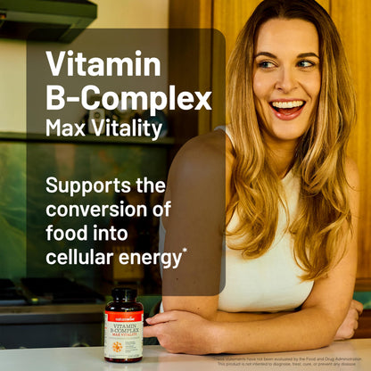 NatureWise Vitamin B Complex for Women and Men - with Folic Acid Biotin B1 B2 B3 B6 B12 - Support Cellular Energy & Mental Clarity - Gluten & Dairy Free NatureWise