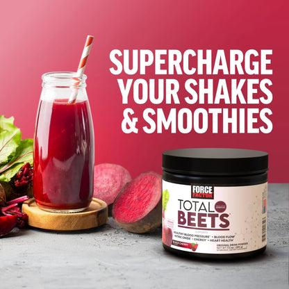 Force Factor Total Beets Superfood Beet Root Powder 2-Pack, Nitrates to Support Circulation, Blood Flow, Nitric Oxide, Energy, Endurance, Stamina Force Factor