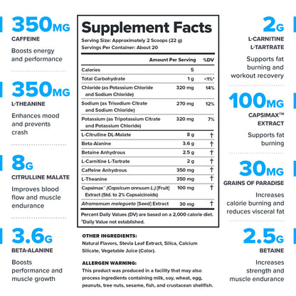 LEGION Pulse+ Burn Thermogenic Pre Workout Powder - High Stimulant Energy - L-Carnitine, Citrulline Malate, Beta Alanine, Capsimax - Nitric Oxide Booster - Pink Lemonade, 20 Servings