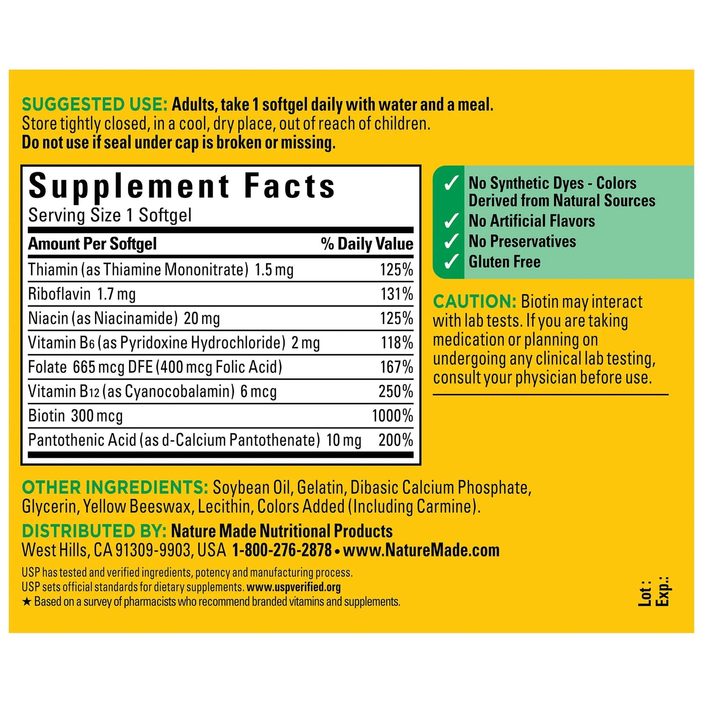 Nature Made Super B Complex Vitamins for Women and Men, Dietary Supplement for Energy Metabolism Support, Super Vitamin B Complex Nature Made