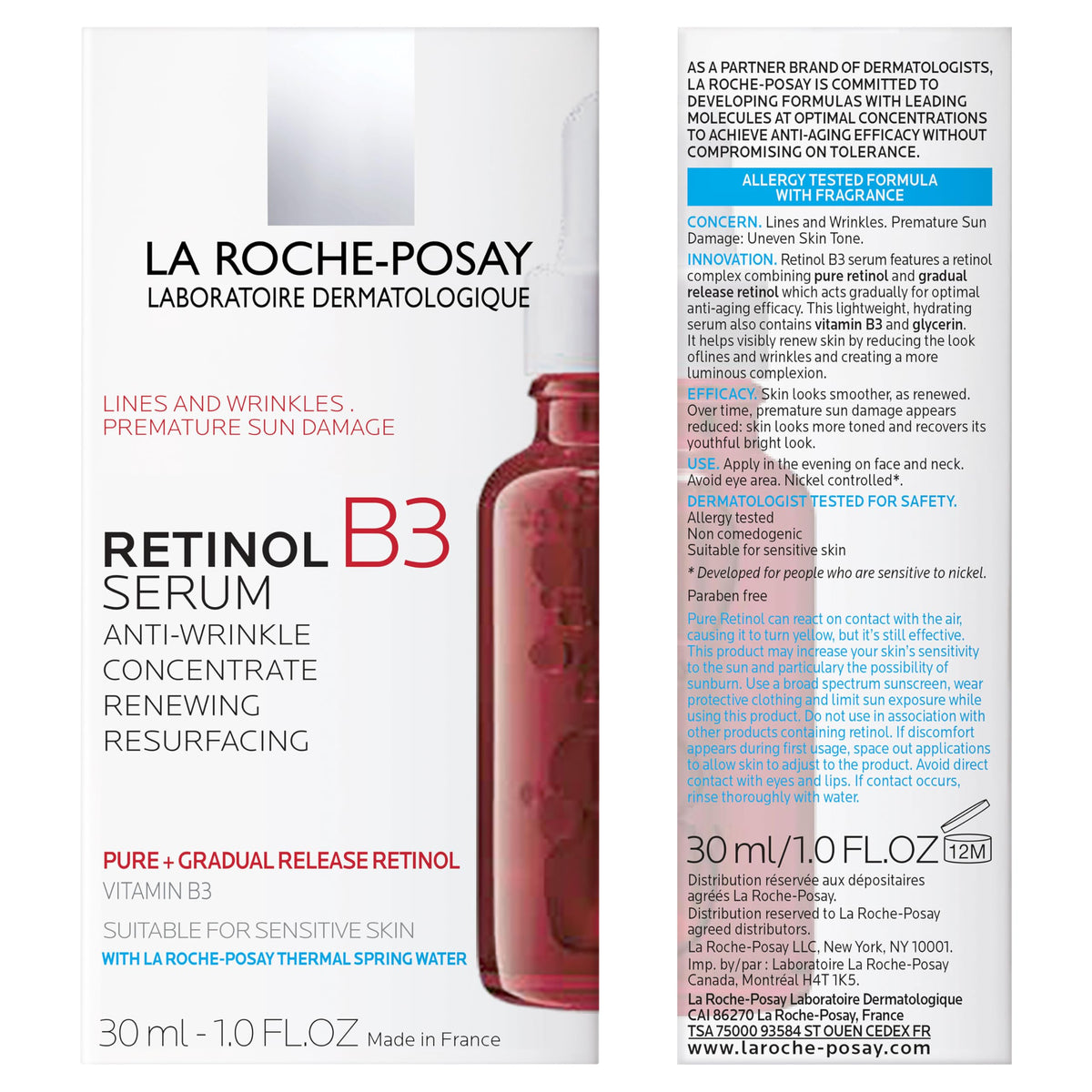 La Roche-Posay Retinol Face Serum with Niacinamide & Hyaluronic Acid, 1oz La Roche-Posay