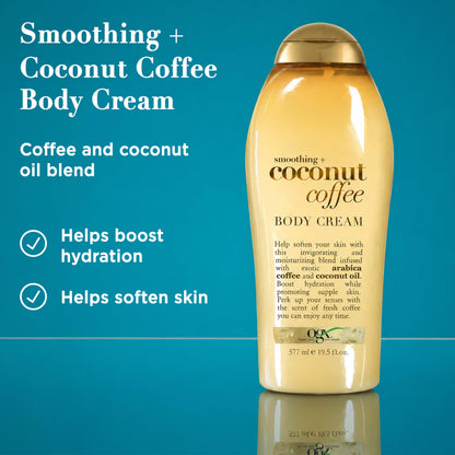 OGX Smoothing + Coconut Coffee Body Cream 19.5 oz OGX