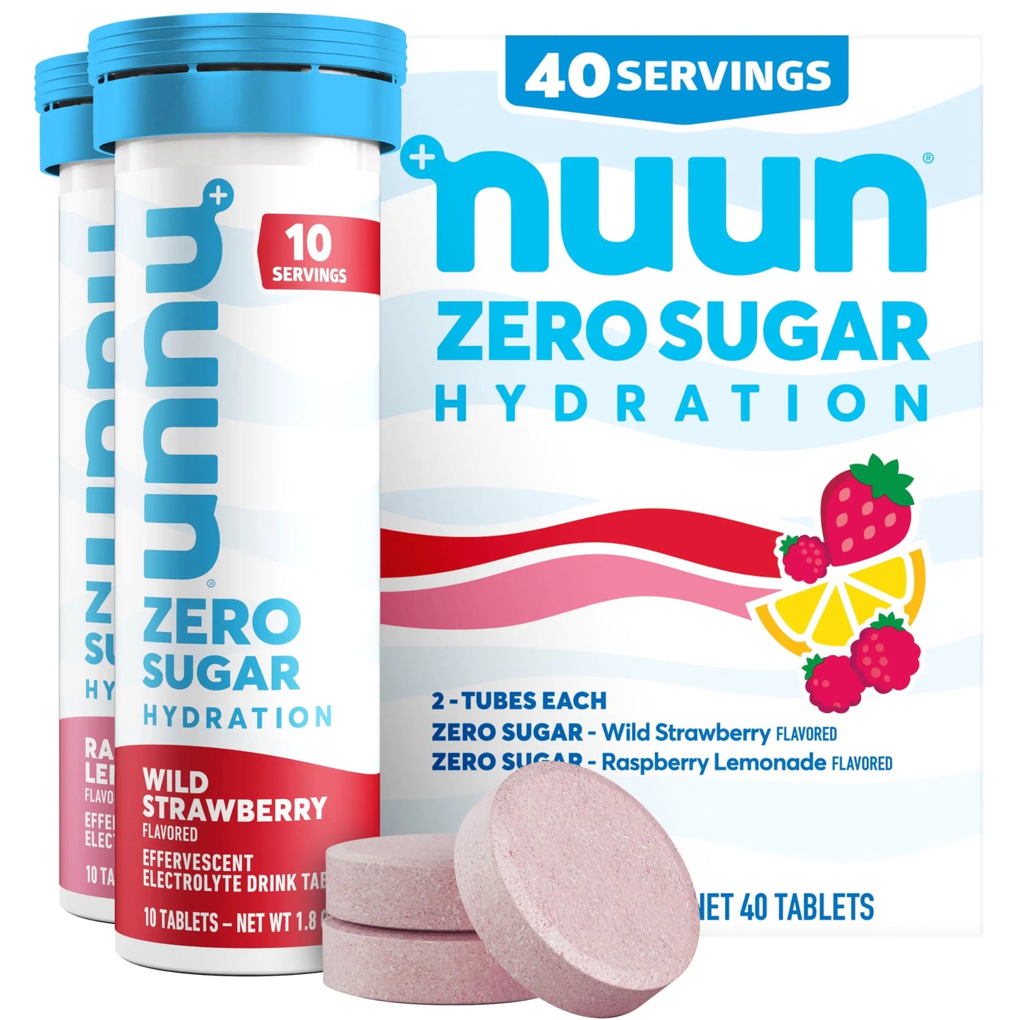 Nuun Zero Sugar Hydration Electrolyte Tablets - Magnesium, Calcium, Potassium, Chloride & Sodium, Light & Delicious Fruit Flavors, No Sugar, Gluten Free, Vegan Nuun
