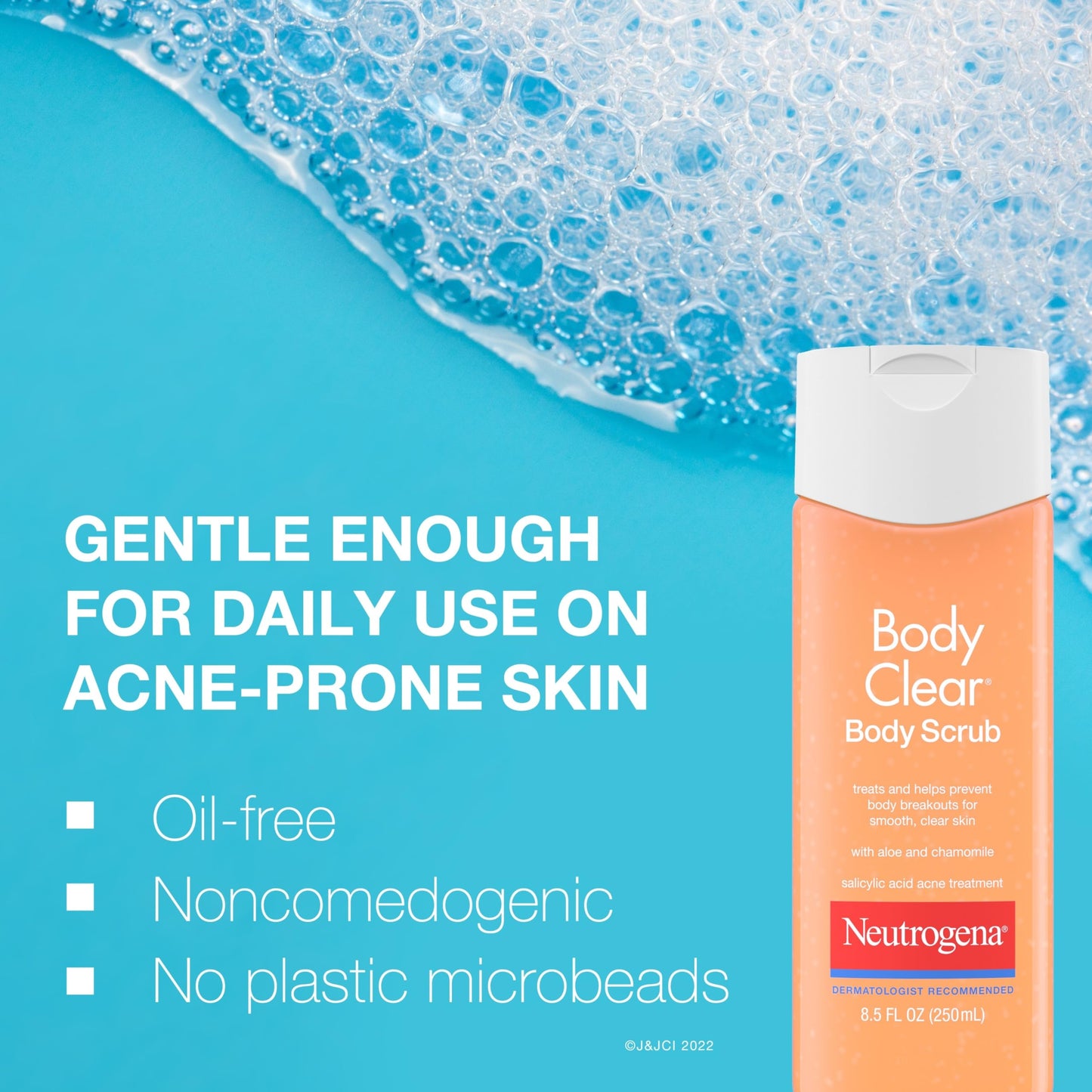 Neutrogena Body Clear Acne Body Wash and Exfoliating Body Scrub, 2% Salicylic Acid Cleanser, Chest, Shoulder & Back Acne Treatment Neutrogena