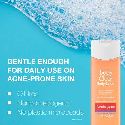 Neutrogena Body Clear Acne Body Wash and Exfoliating Body Scrub, 2% Salicylic Acid Cleanser, Chest, Shoulder & Back Acne Treatment Neutrogena