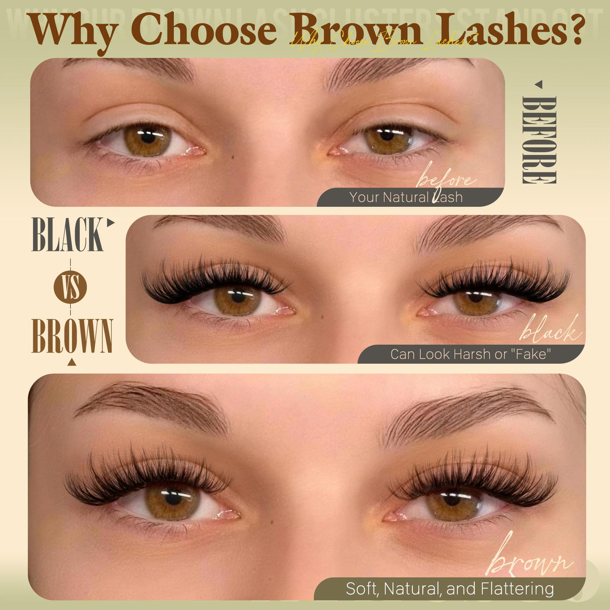 Dark Brown Lash Clusters Wispy Eyelash Clusters Natural Fluffy Lash Cluster wiwoseo