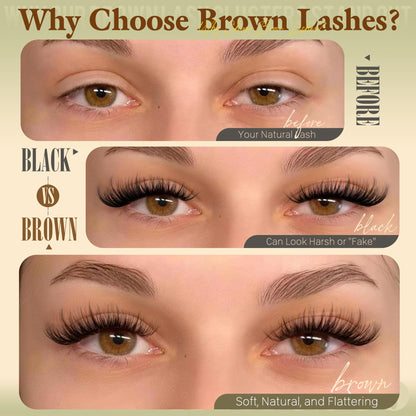 Dark Brown Lash Clusters Wispy Eyelash Clusters Natural Fluffy Lash Cluster wiwoseo