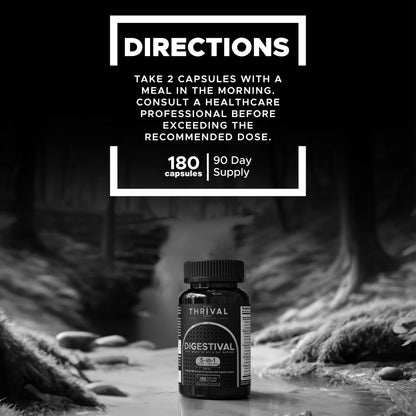 DIGESTIVAL 5-in-1 Gut Health Formula: Probiotics, Prebiotics, Enzymes, Gut Healing & Bloat Relief with 53 Ingredients, 60 Billion CFU, and Advanced Support for IBS, Thrival
