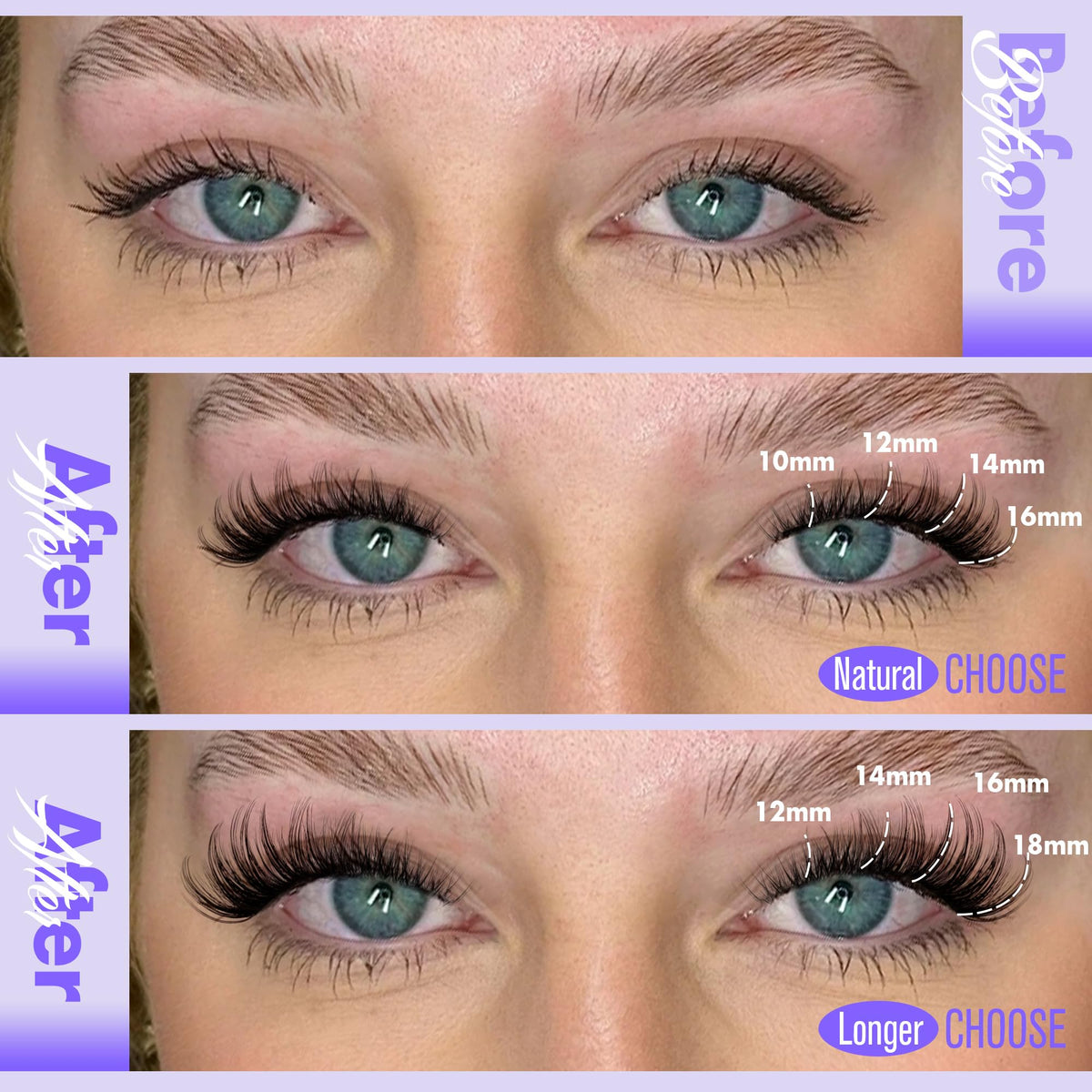 Pawotence Lash Clusters Wispy Kira Cluster Eyelash Extensions 10-18mm Individual Lashes DIY Cluster Lashes Extension Soft Comfortable Eyelash Clusters with Thin Band Pawotence