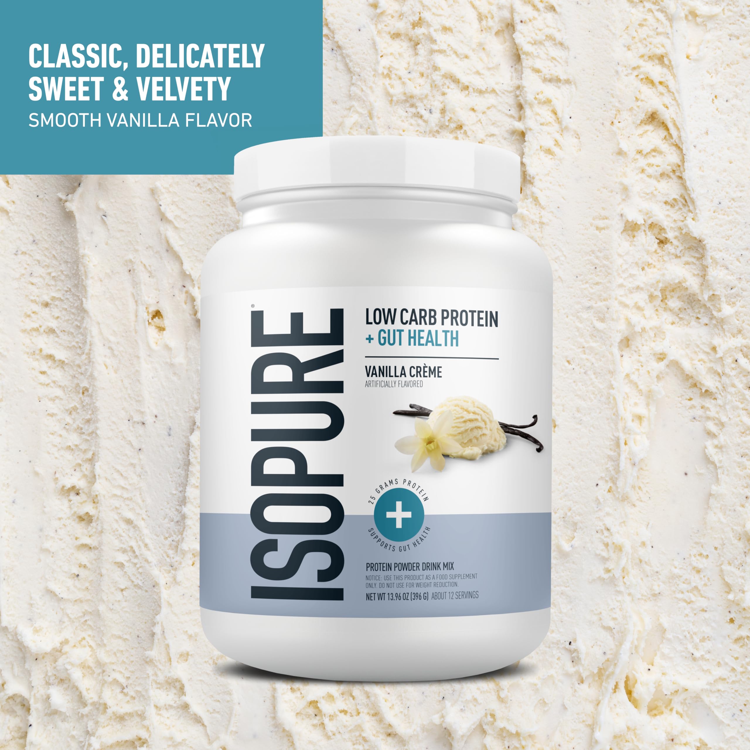 Isopure Protein + Gut Health & Immune Support Powder, Vanilla Crème, 25g Whey Protein with Prebiotics & Vitamins, 12 Servings (Pack of 1) Isopure buy australia supplements