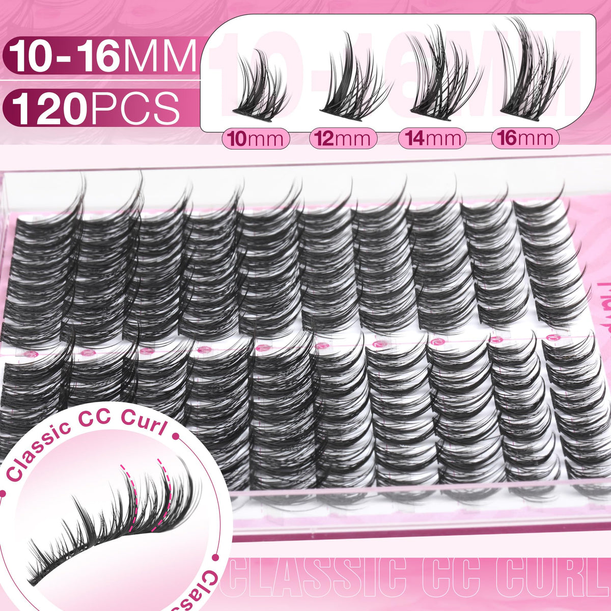 Natural Lash Clusters Spiky Eyelash Extensions Wispy Individual Lashes Manga Eyelash Individuals 120 Pcs CC-Curly Cluster Eyelash Extensions 10-16MM Mixed DIY Lash Extensions by Mavphnee Mavphnee