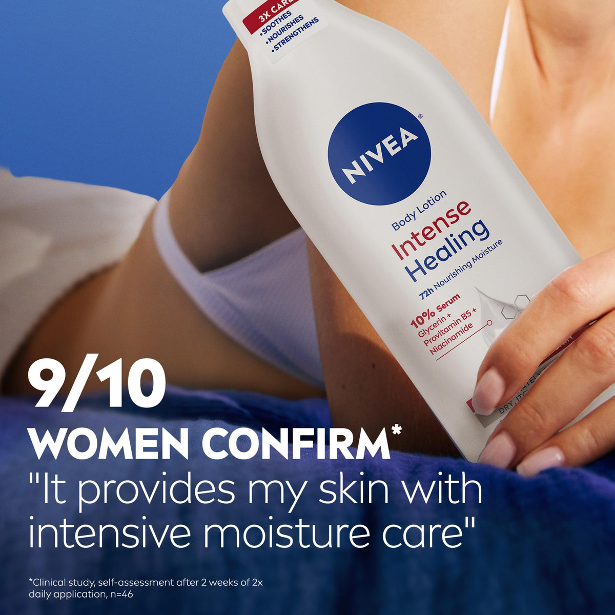 NIVEA Intense Healing Body Lotion, 72-Hour Moisturizing Lotion,16.9 FL OZ NIVEA