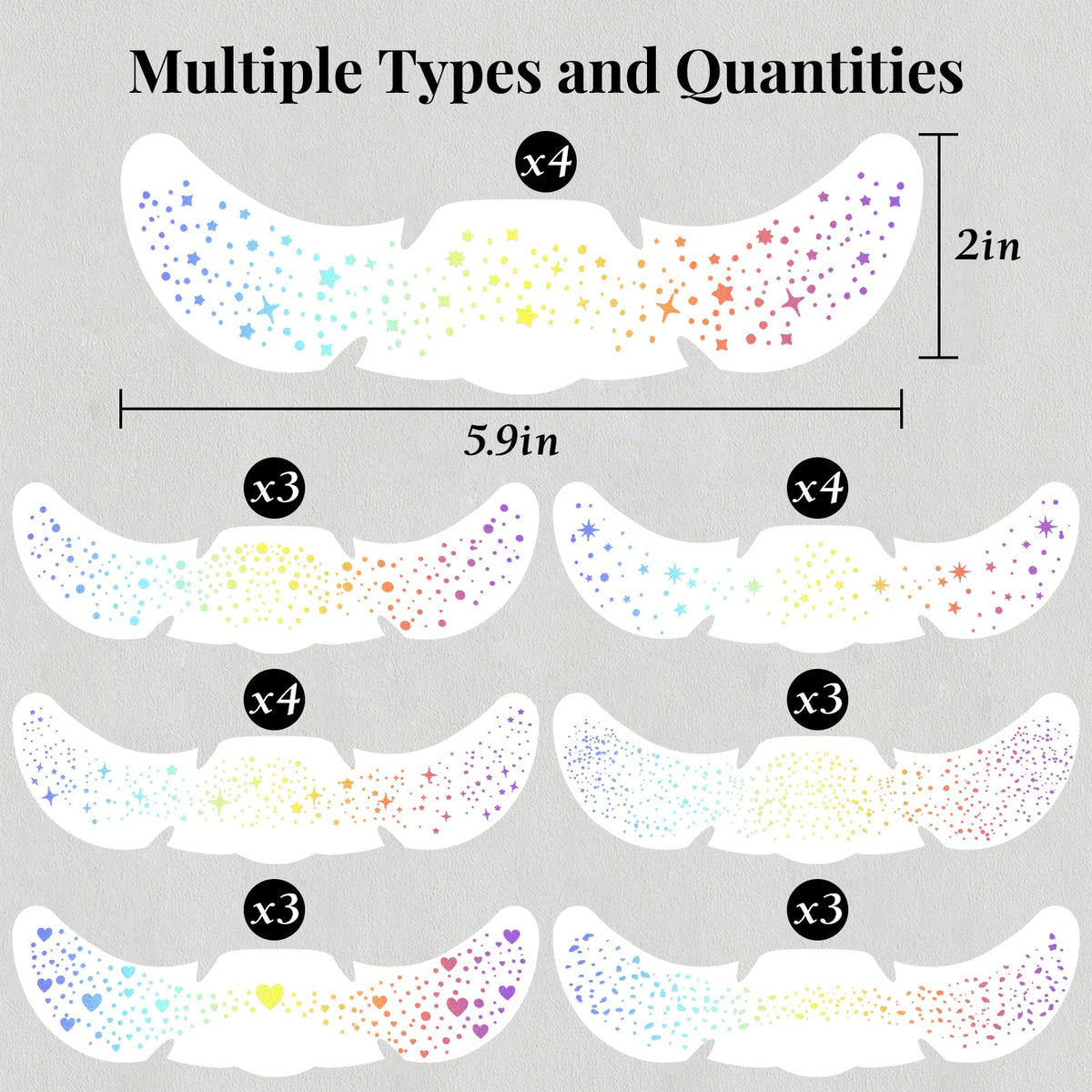 24pcs Glitter Freckles Makeup Patches-Holographic-Face Glitter Speckles BESNEL