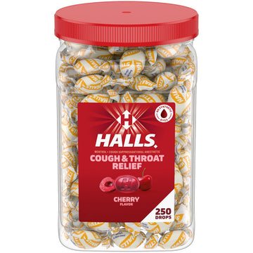 Halls Cough and Throat Relief Cherry Cough Drops, Bulk Pack, 250 Drops HALLS buy australia supplements